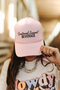 Wild Junkie Emotional Support Beverage Pink Trucker Hat — main product shot