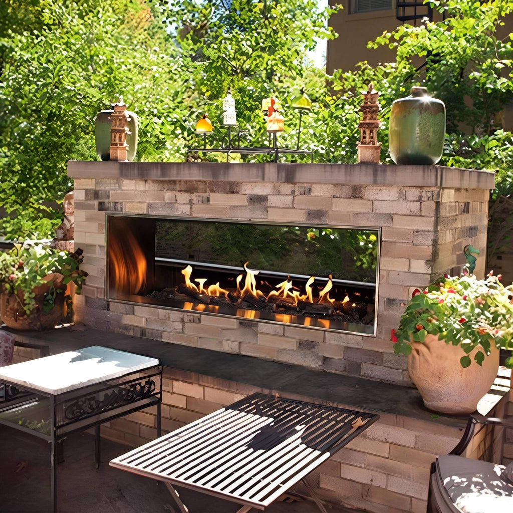 Empire Comfort Systems Carol Rose Coastal Natural Gas Outdoor Linear See Through Fireplace [OLL48/60SP12SN] (SAK39794) – SAKS