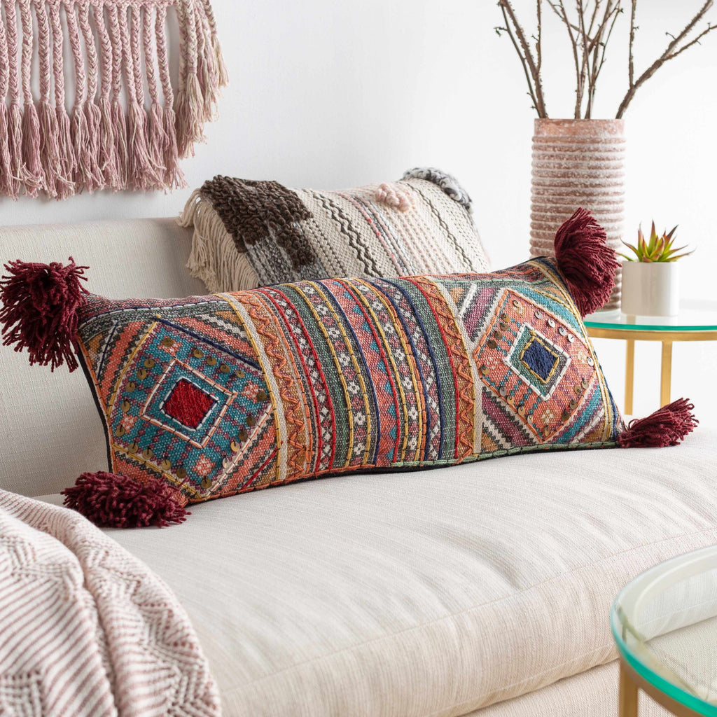 Lenorah Pink&White Textured Throw Pillow - Clearance – Boutique Rugs, view 7