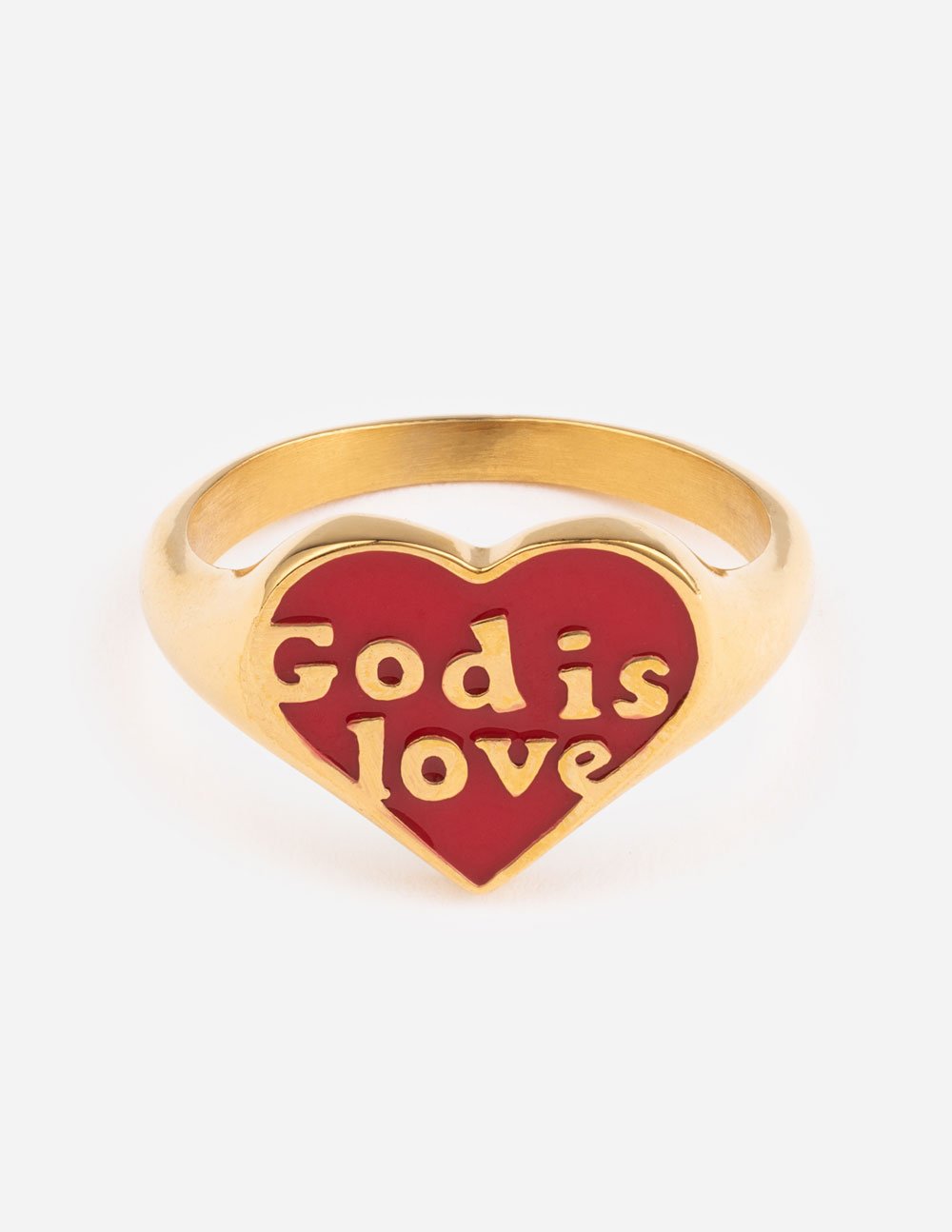 Elevated Faith Enamel God is Love Ring — main product shot