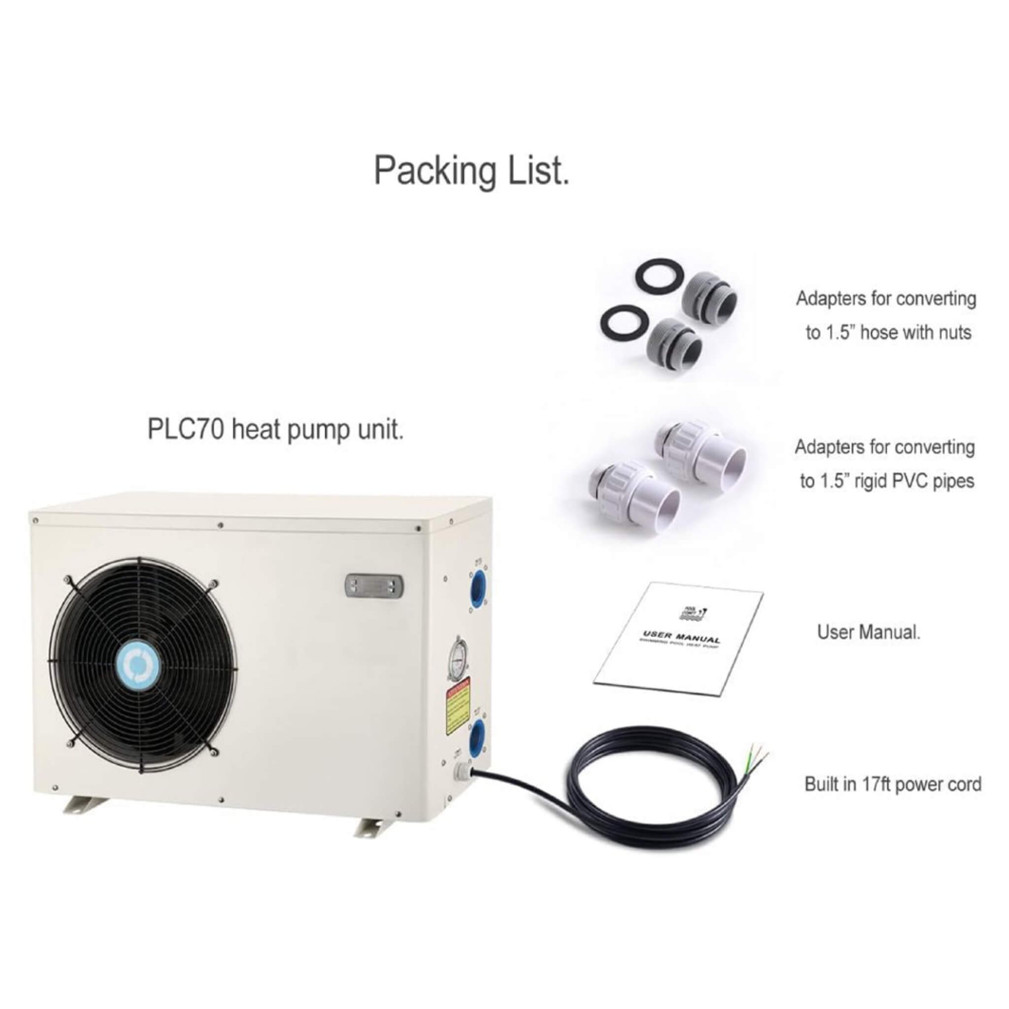 Energy-Saving Electric Swimming Pool Heat Pump For Above And Inground Pools, 6000 Gallons (SAK93541) – SAKSBY WHOLESALE, view
