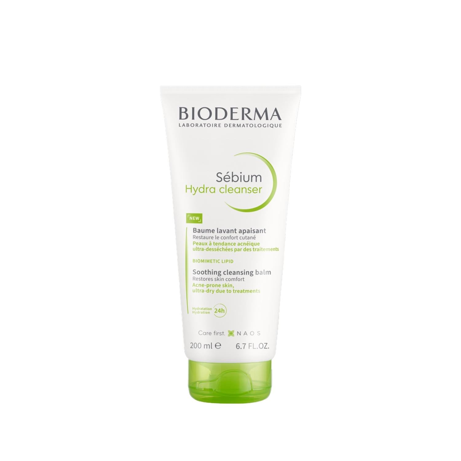 Bioderma Sebium Hydra Cleanser - Gentle Facial Cleanser for Acne-Prone Skin, Moisturizing & Non-Irritating