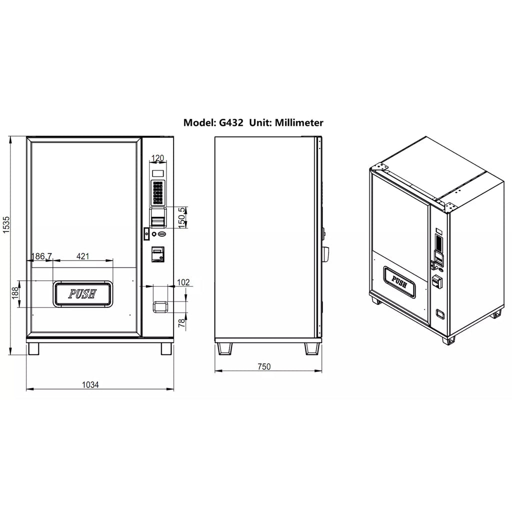 Epx 5FT Snacks And Drinks Combo Vending Machine With Dual Zone Refrigeration And Bill Acceptor [G432] (SAK76984) – SAKSBY WHO
