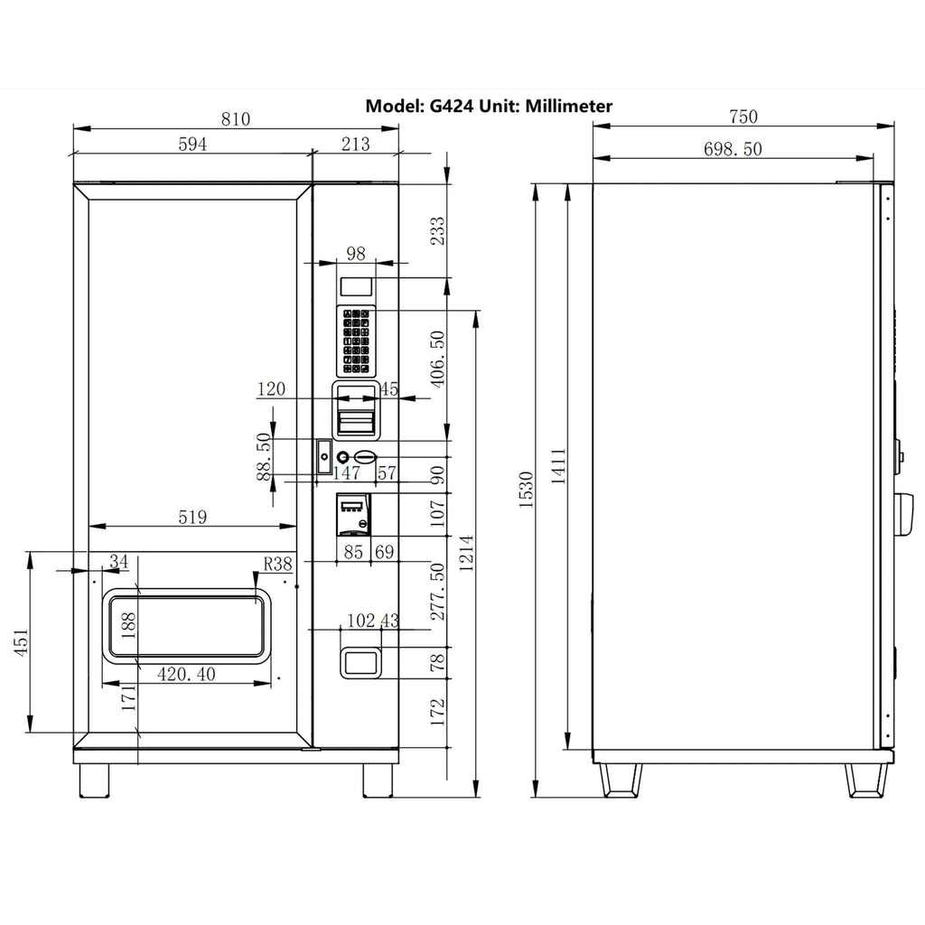 Epx 5FT Snacks And Drinks Combo Vending Machine With Refrigeration And Bill Acceptor [G424] (SAK51689) – SAKSBY WHOLESALE, vi