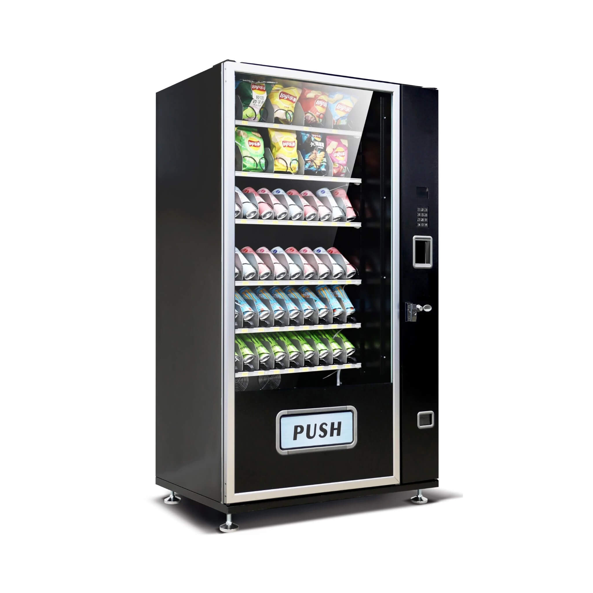 Epx Extra Large 6FT Snacks And Drinks Combo Vending Machine With Dual Zone Refrigeration And Bill Acceptor [EP-G660] (SAK1296