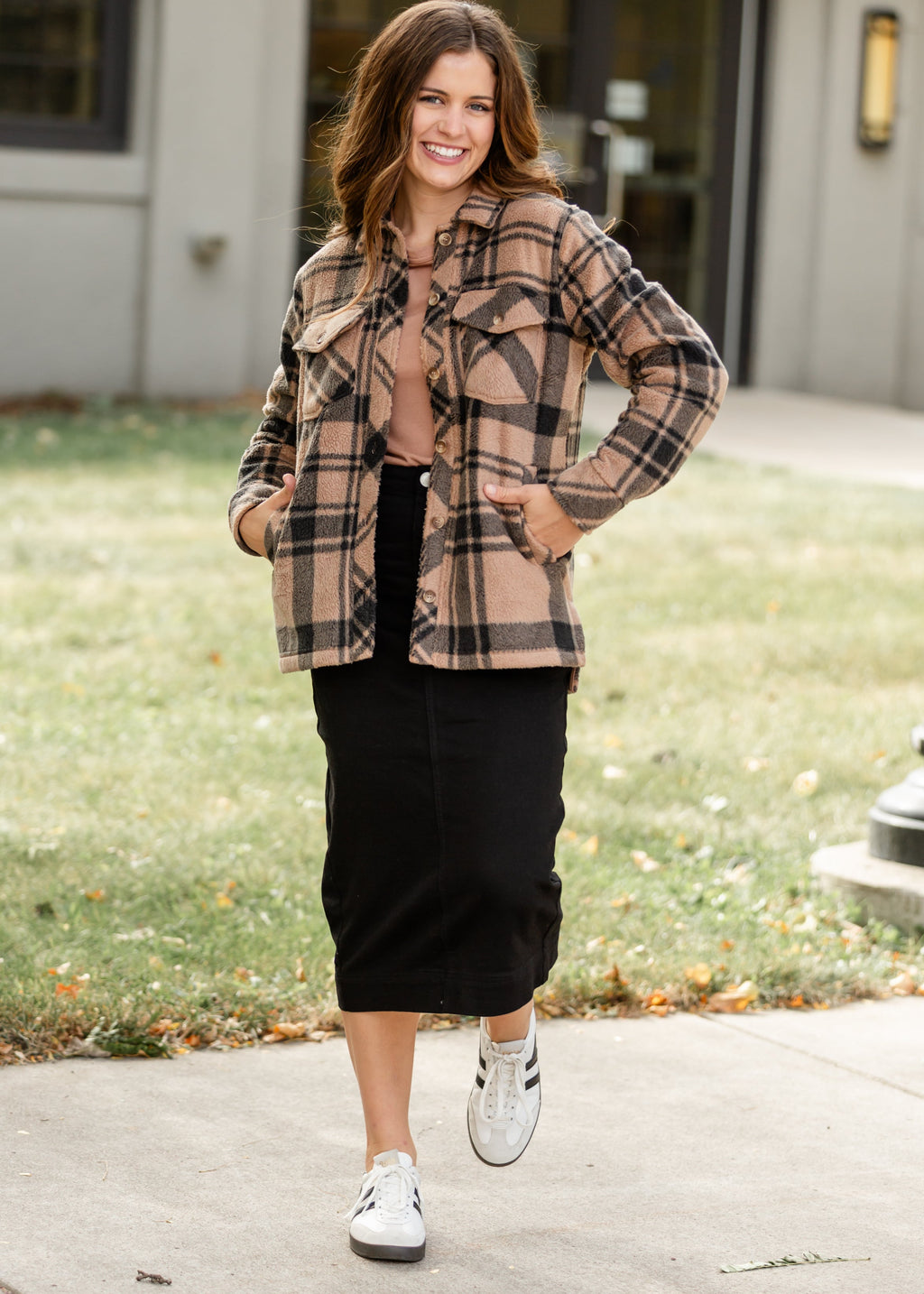 Inherit Co. Erica Cotton Twill Midi Skirt - FINAL SALE — fabric or material detail