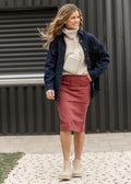 Inherit Co. Erica Cotton Twill Midi Skirt - FINAL SALE — flat-lay composition