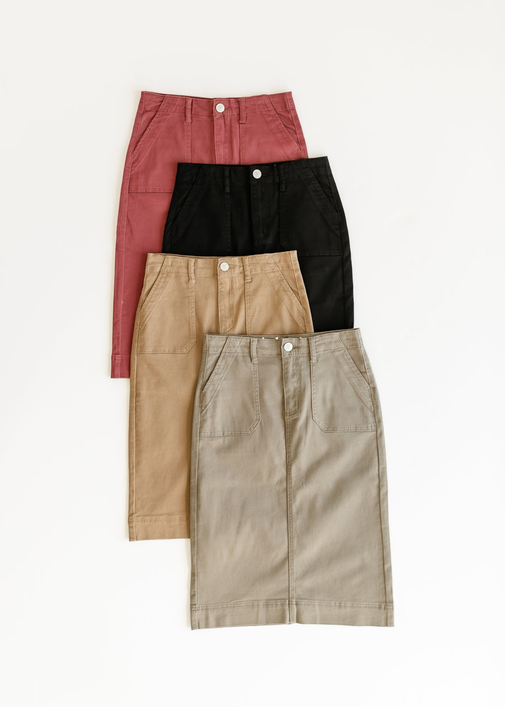 Inherit Co. Erica Cotton Twill Midi Skirt - FINAL SALE — detail close-up