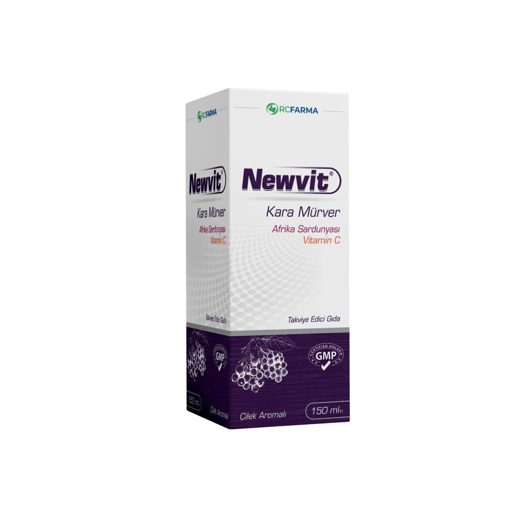 Newvit Sambucus Nigra Immune Support Supplement - 5.07 fl oz Liquid Dietary Supplement with Vitamin C & Zinc for Kids & Adults