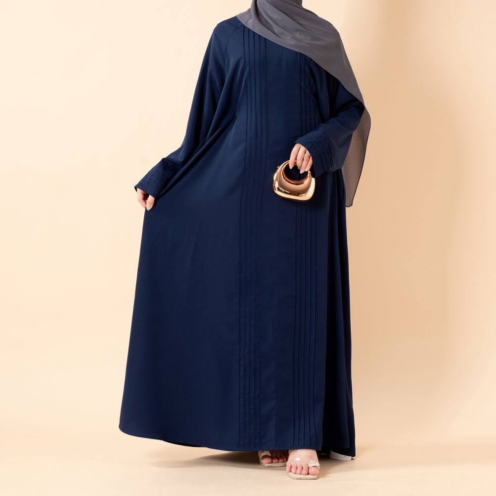 Mariam's Collection Serene Pleated Georgette Abaya Loose Full-Length Modest Style (MA254) — fabric or material detail