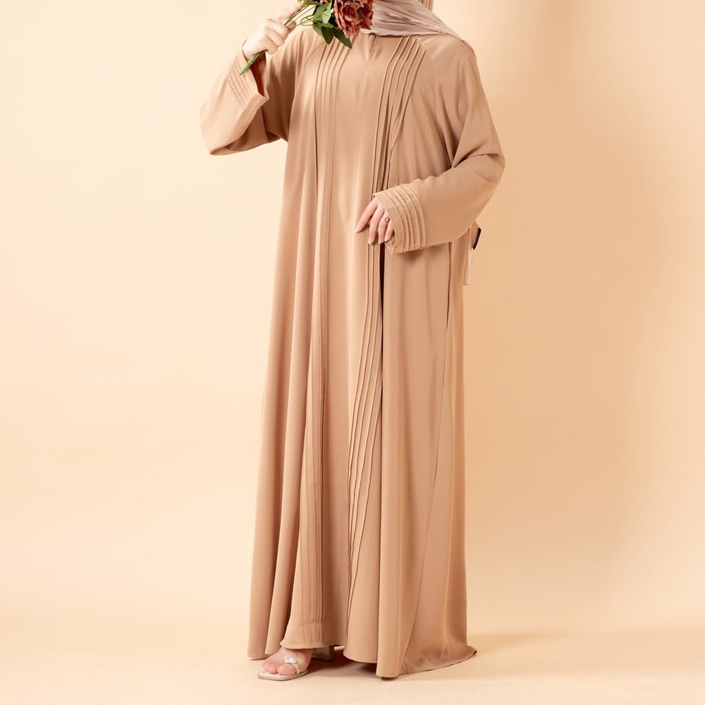 Mariam's Collection Serene Pleated Georgette Abaya Loose Full-Length Modest Style (MA254) — side view