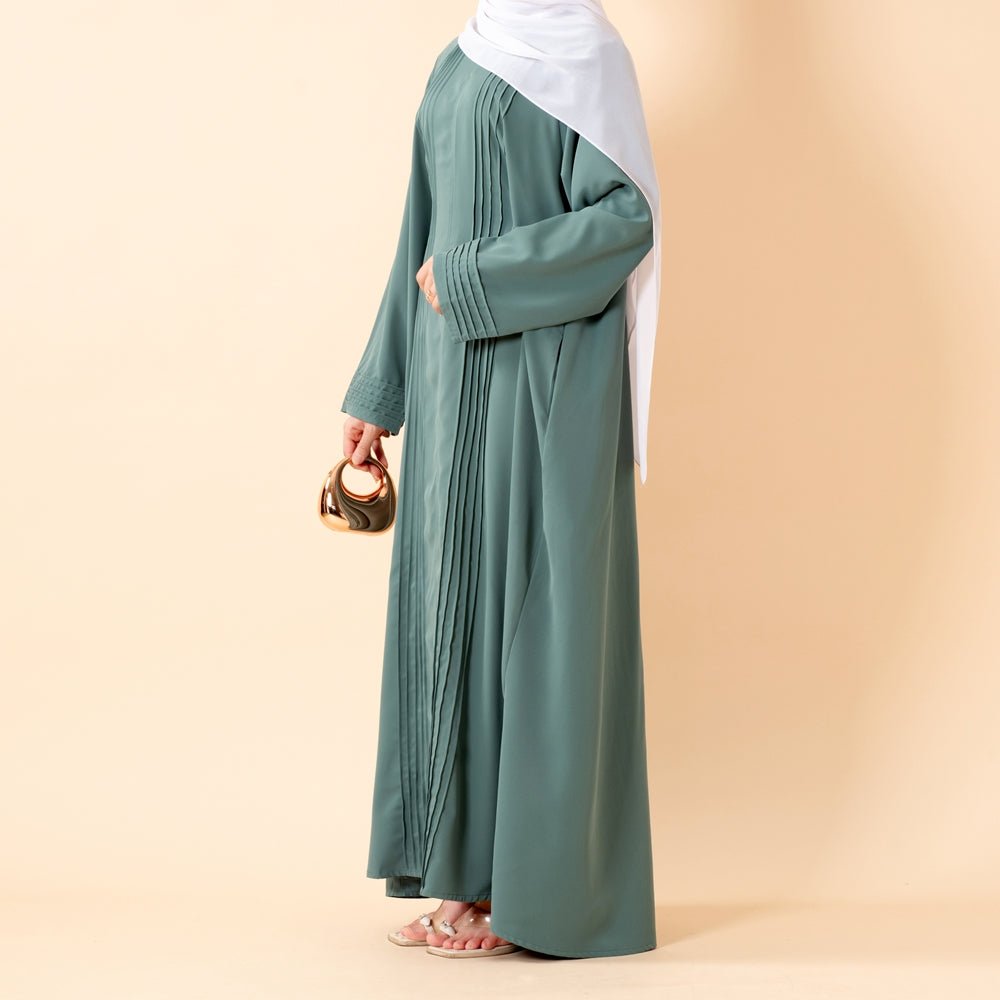 Mariam's Collection Serene Pleated Georgette Abaya Loose Full-Length Modest Style (MA254) — size reference