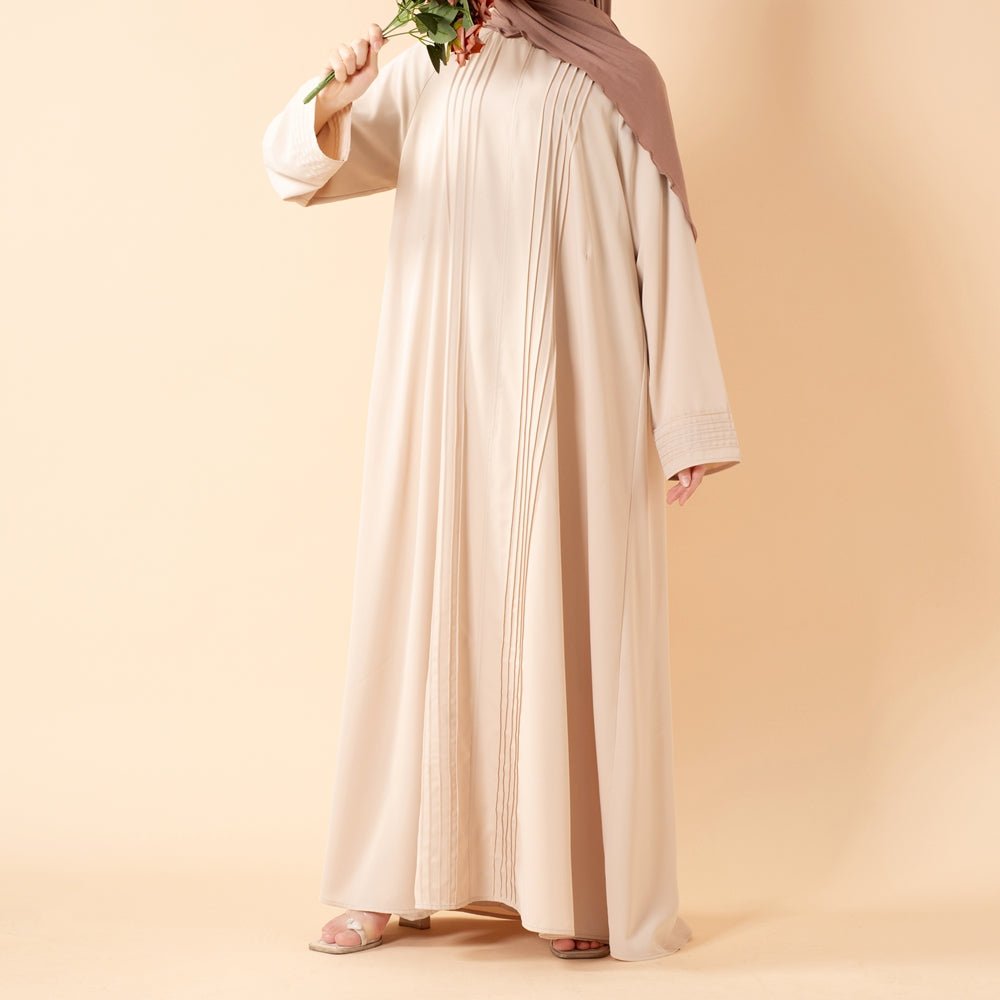 Mariam's Collection Serene Pleated Georgette Abaya Loose Full-Length Modest Style (MA254) — lifestyle context