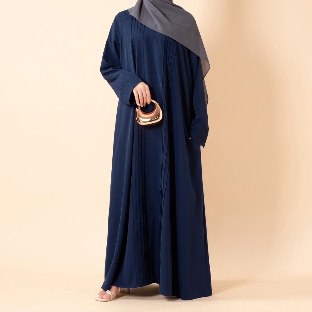Mariam's Collection Serene Pleated Georgette Abaya Loose Full-Length Modest Style (MA254) — fabric or material detail