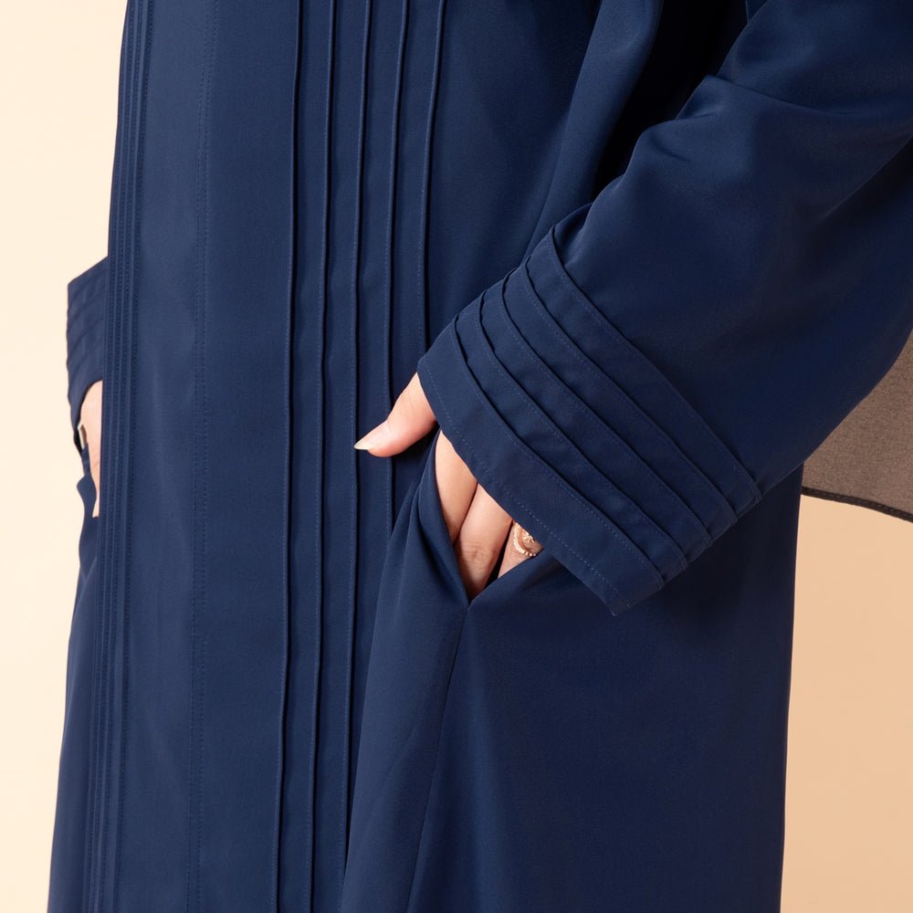 Mariam's Collection Serene Pleated Georgette Abaya Loose Full-Length Modest Style (MA254) — flat-lay composition