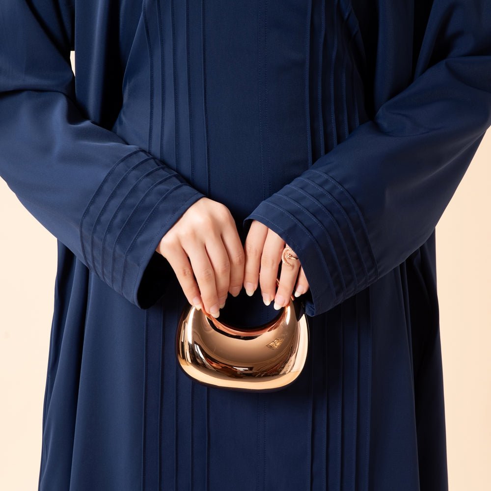 Mariam's Collection Serene Pleated Georgette Abaya Loose Full-Length Modest Style (MA254) — product on model