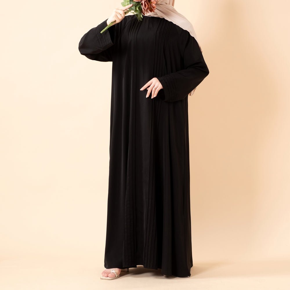 Mariam's Collection Serene Pleated Georgette Abaya Loose Full-Length Modest Style (MA254) — comparison shot