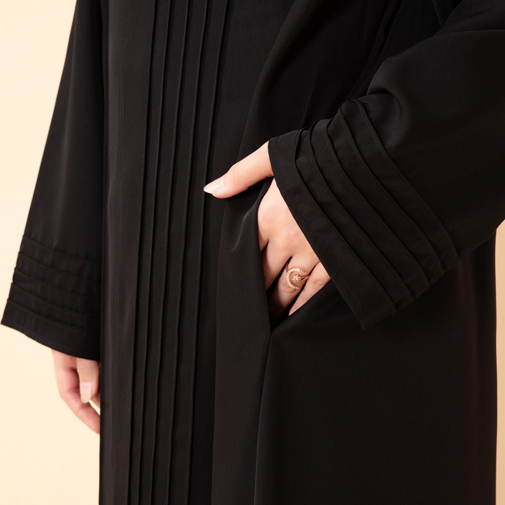 Mariam's Collection Serene Pleated Georgette Abaya Loose Full-Length Modest Style (MA254) — detail shot 10