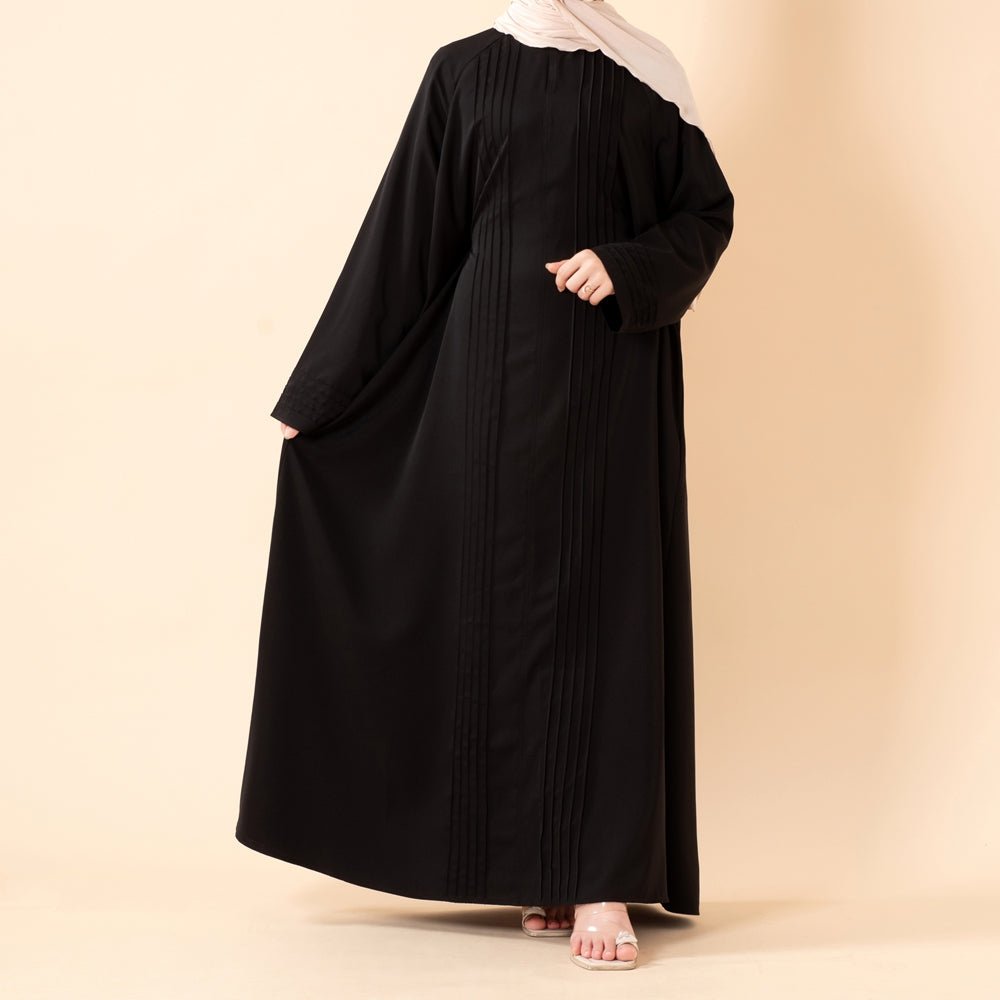 Mariam's Collection Serene Pleated Georgette Abaya Loose Full-Length Modest Style (MA254) — detail shot 6