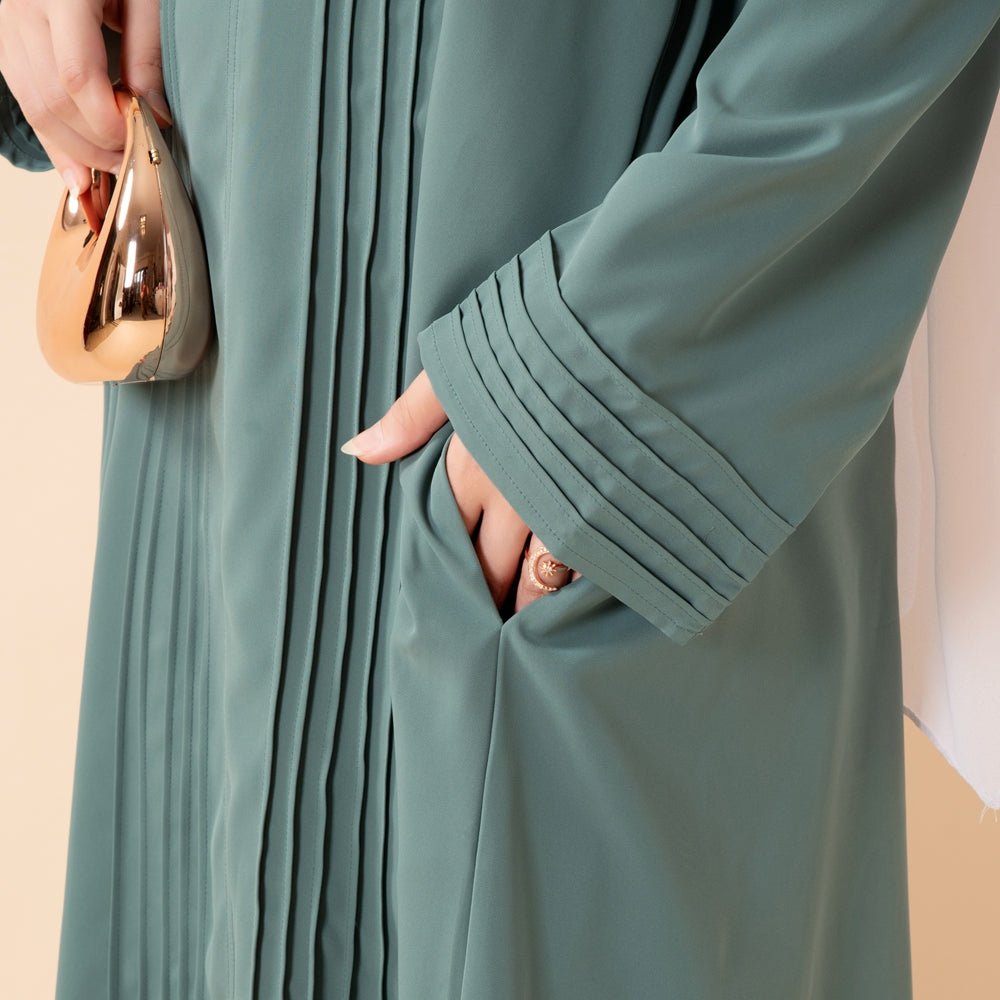 Mariam's Collection Serene Pleated Georgette Abaya Loose Full-Length Modest Style (MA254) — color detail