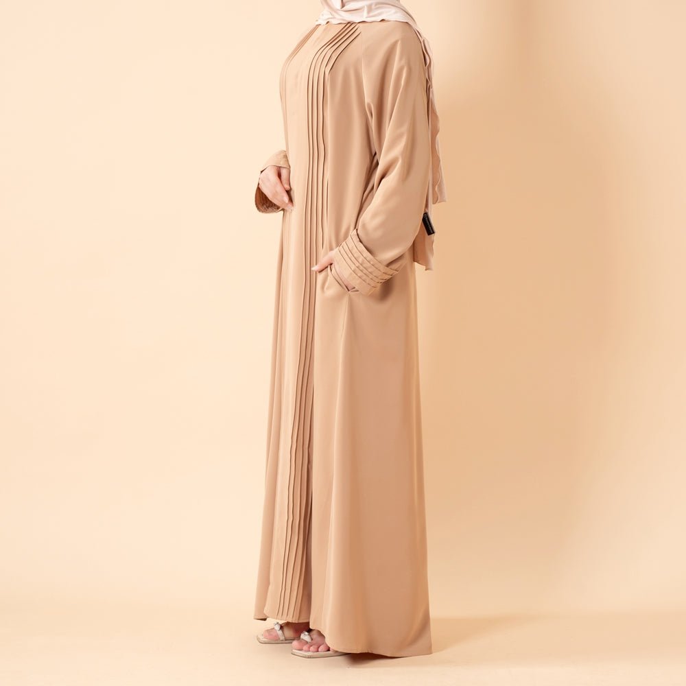 Mariam's Collection Serene Pleated Georgette Abaya Loose Full-Length Modest Style (MA254) — back view