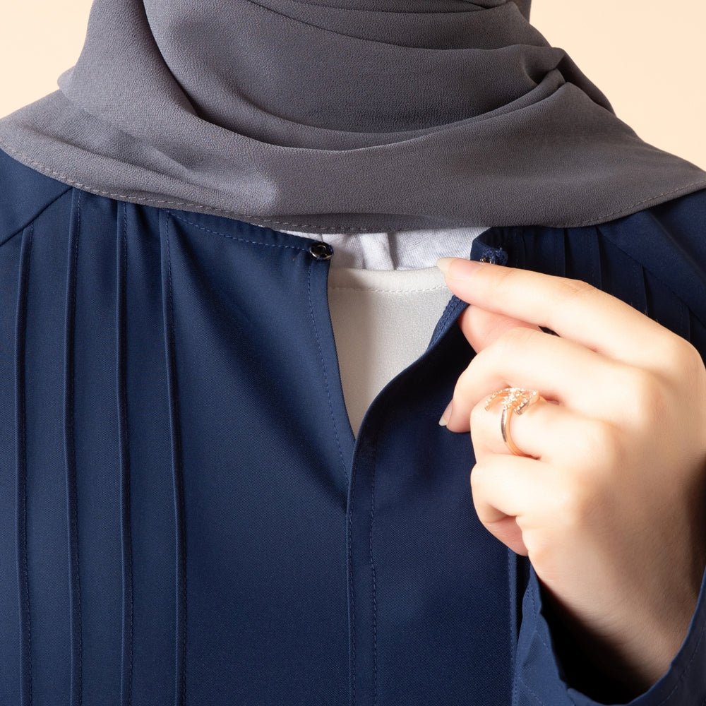 Mariam's Collection Serene Pleated Georgette Abaya Loose Full-Length Modest Style (MA254) — feature highlight