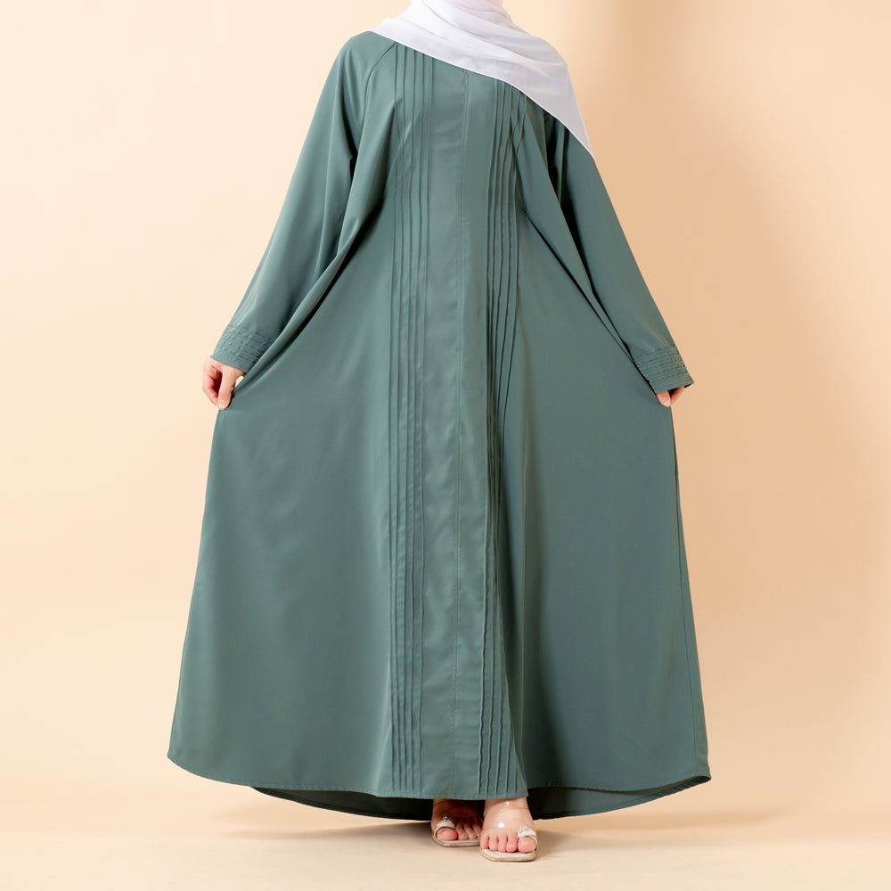 Mariam's Collection Serene Pleated Georgette Abaya Loose Full-Length Modest Style (MA254) — in-use photo