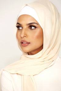Essential Chiffon Hijab - Cream Scarves & Shawls Veiled Collection 