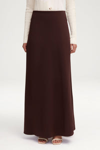 Essential Jersey A-Line Maxi Skirt - Dark Brown Clothing Veiled 