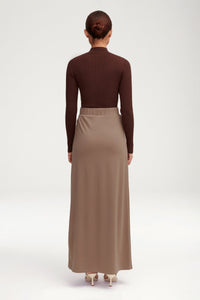 Essential Jersey Maxi Skirt - Taupe Clothing Veiled 