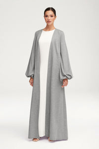 Essential Jersey Open Abaya - Heather Grey Clothing Veiled 