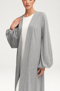Essential Jersey Open Abaya - Heather Grey Clothing Veiled 