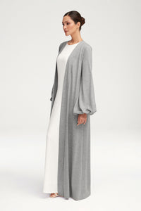 Essential Jersey Open Abaya - Heather Grey Clothing Veiled 