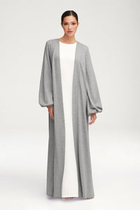 Essential Jersey Open Abaya - Heather Grey Clothing Veiled 