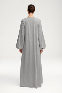Essential Jersey Open Abaya - Heather Grey Clothing Veiled 