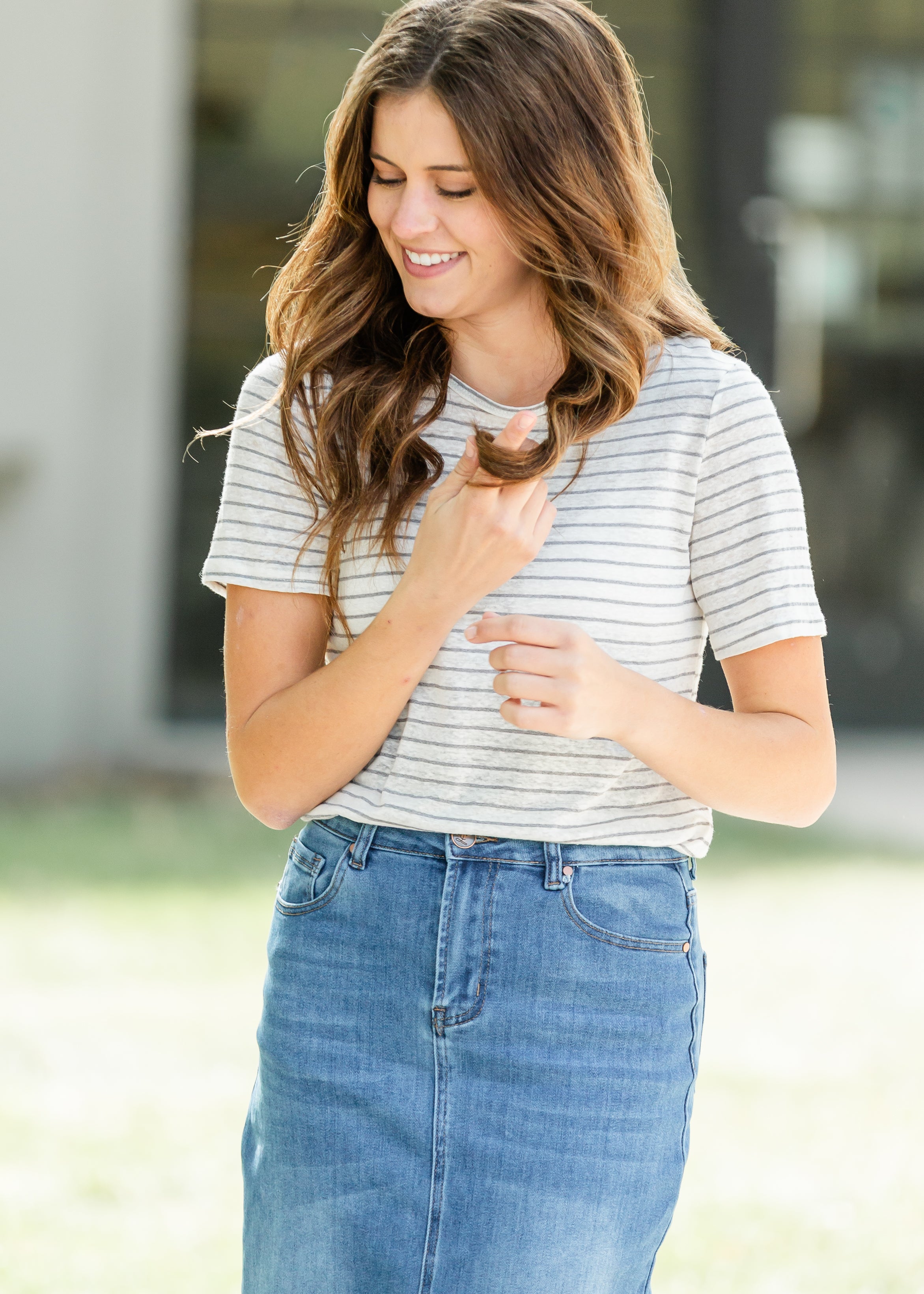 Inherit Co. Essential Linen Short Sleeve T-shirt - FINAL SALE — product on model