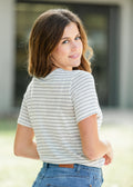 Inherit Co. Essential Linen Short Sleeve T-shirt - FINAL SALE — fabric or material detail