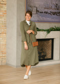 Inherit Co. Essential Olive Long Sleeve Linen Shirt Dress — packaging