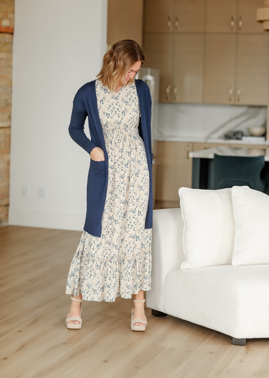 Inherit Co. Essential Long + Soft Cardigan — side view