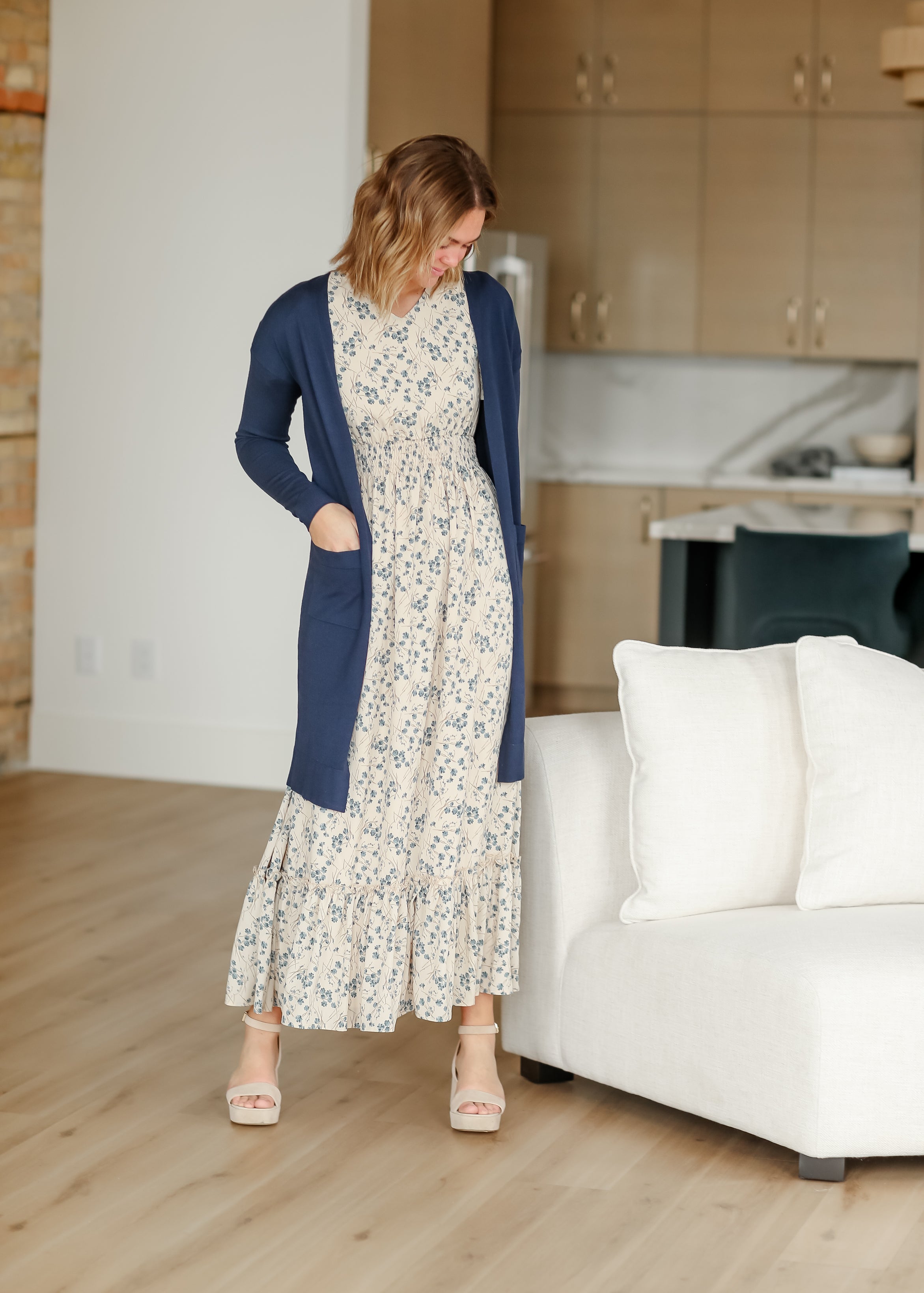 Inherit Co. Essential Long + Soft Cardigan — side view