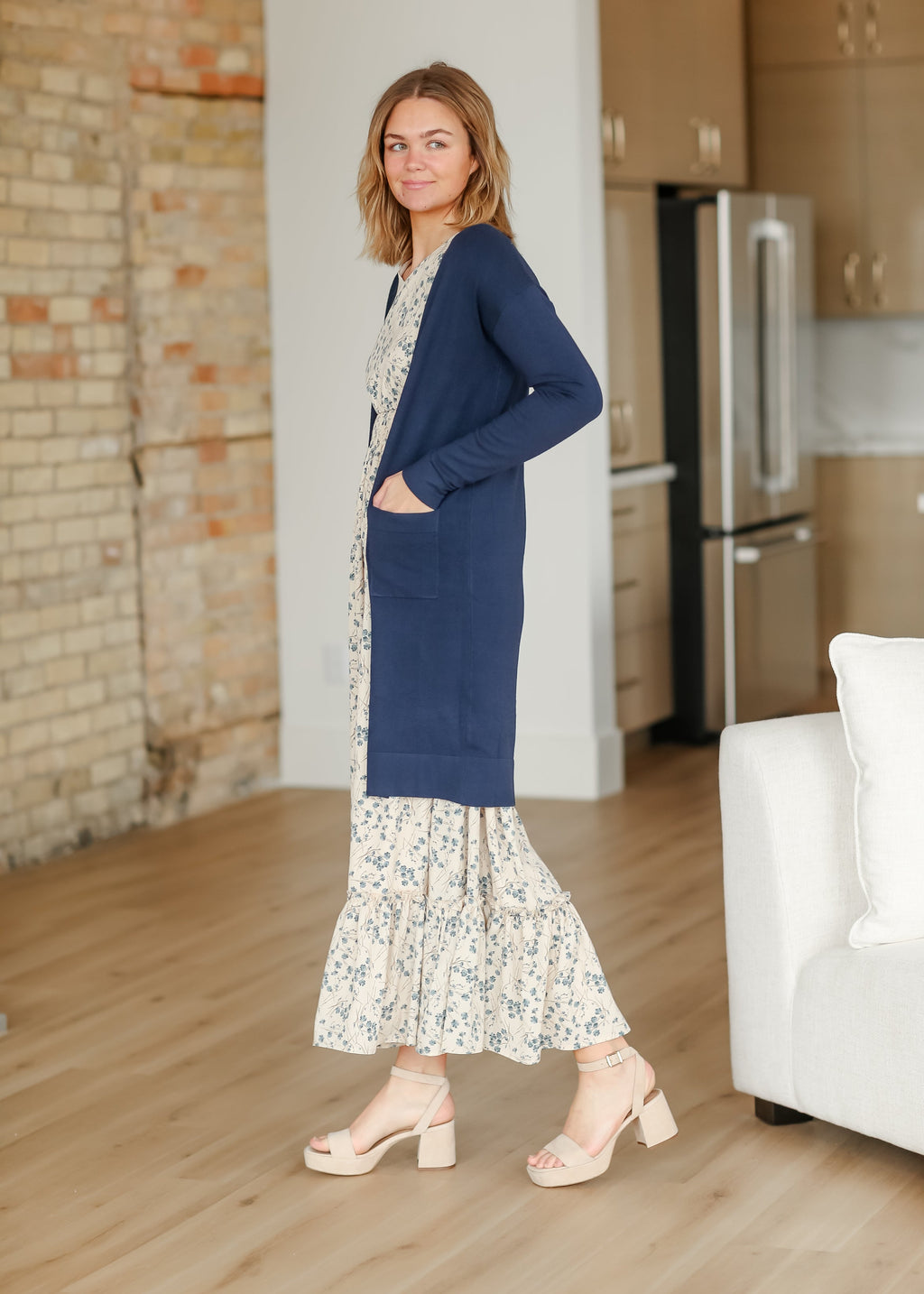 Inherit Co. Essential Long + Soft Cardigan — back view