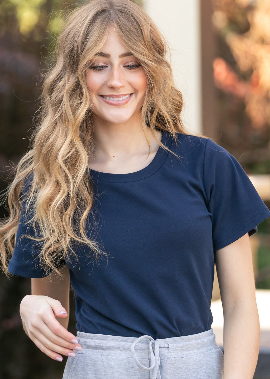 Inherit Co. Essential Navy Flutter Sleeve Top — packaging