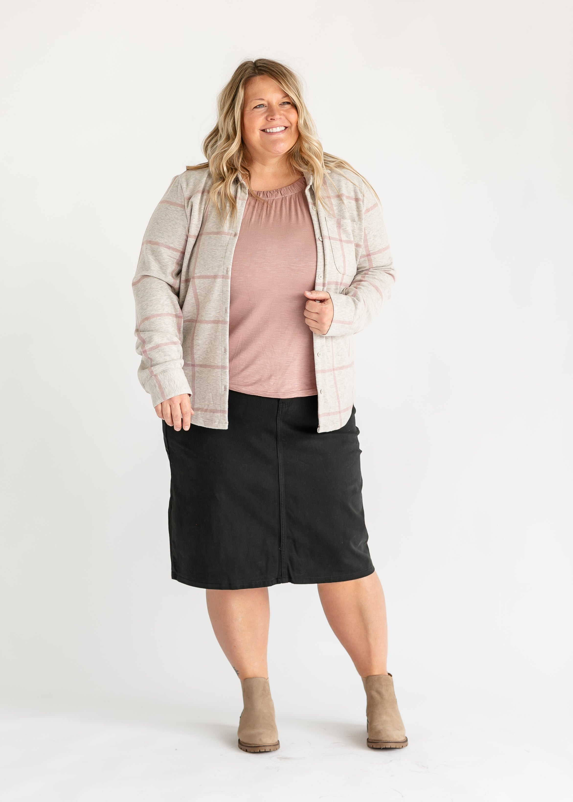 Inherit Co. Essential Pleated Neck Layering Tank - FINAL SALE — product on model