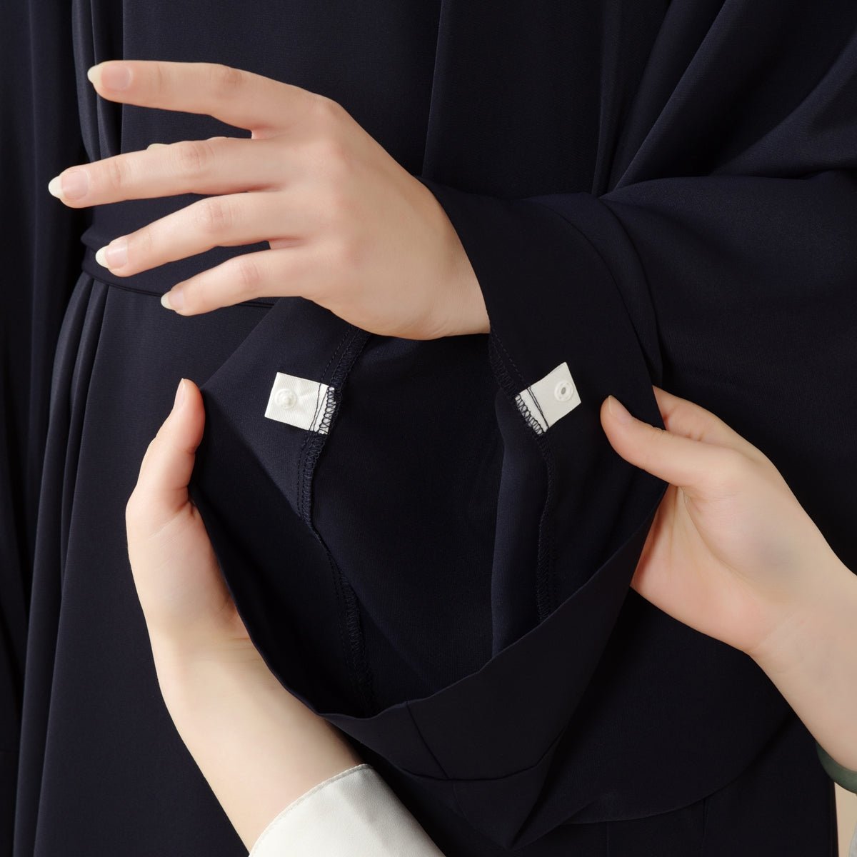 Mariam's Collection Essential Premium Loose Fit Abaya 2-Piece Set with Versatile Pockets (MA120) — back view