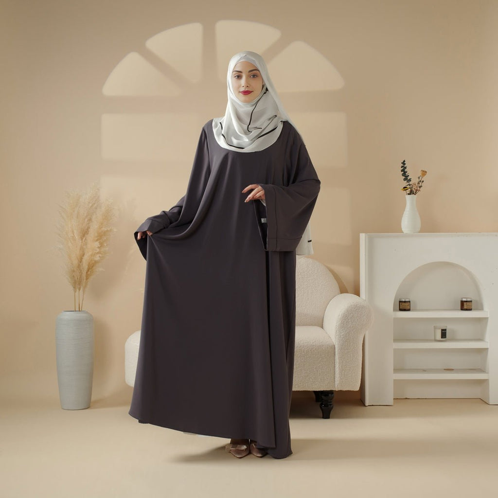 Mariam's Collection Essential Premium Loose Fit Abaya 2-Piece Set with Versatile Pockets (MA120) — comparison shot