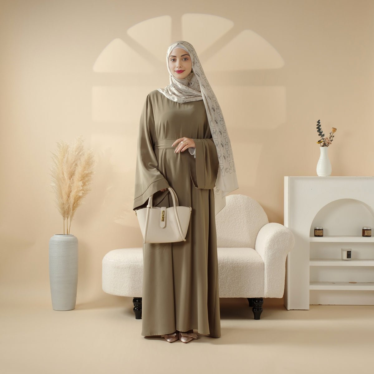 Mariam's Collection Essential Premium Loose Fit Abaya 2-Piece Set with Versatile Pockets (MA120) — detail shot 7