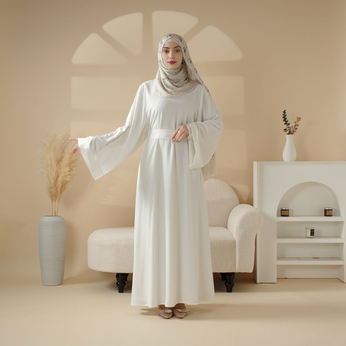 Mariam's Collection Essential Premium Loose Fit Abaya 2-Piece Set with Versatile Pockets (MA120) — lifestyle worn / used context