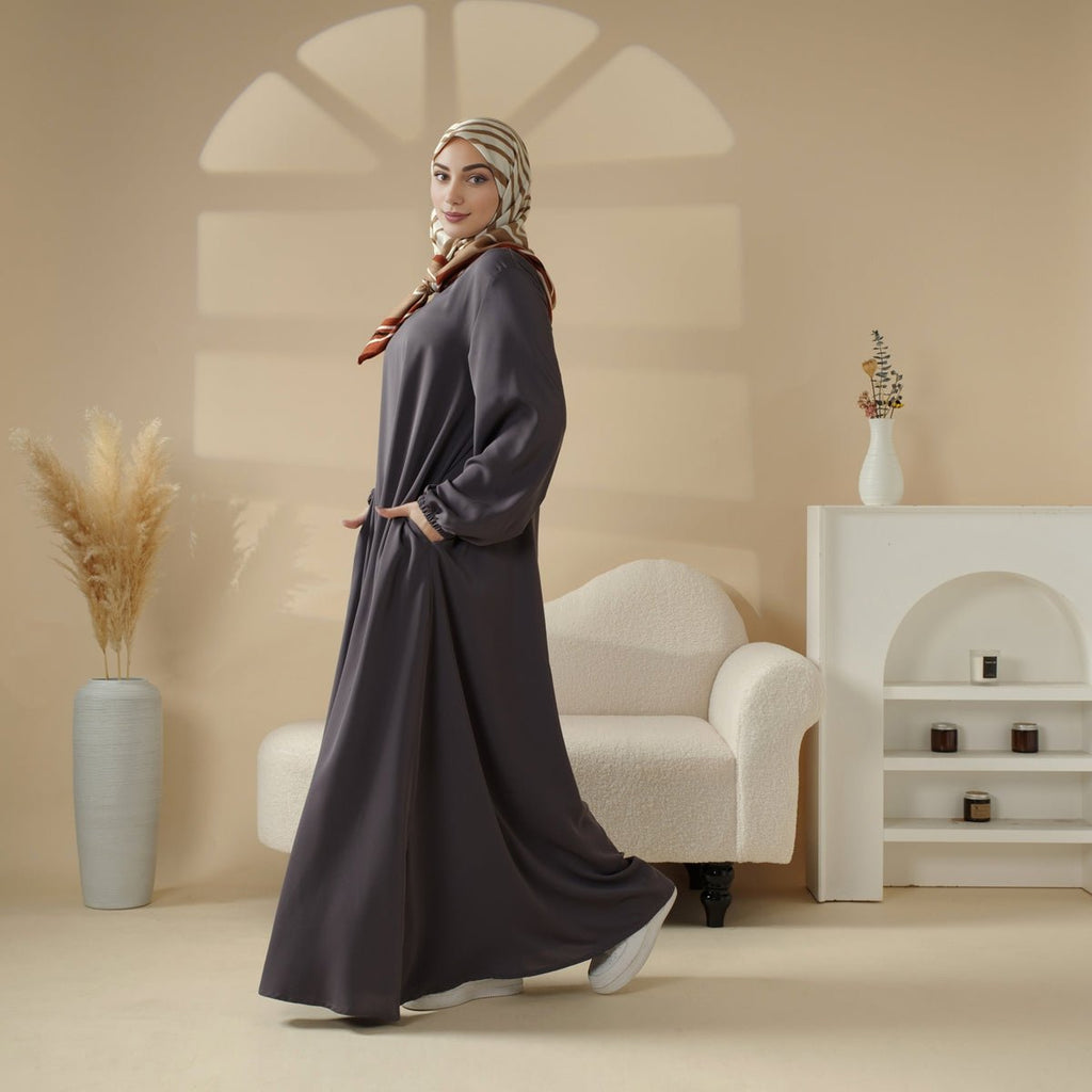 Mariam's Collection Essential Premium Versatile Pockets Umbrella Cut Abaya (MA113) — comparison shot