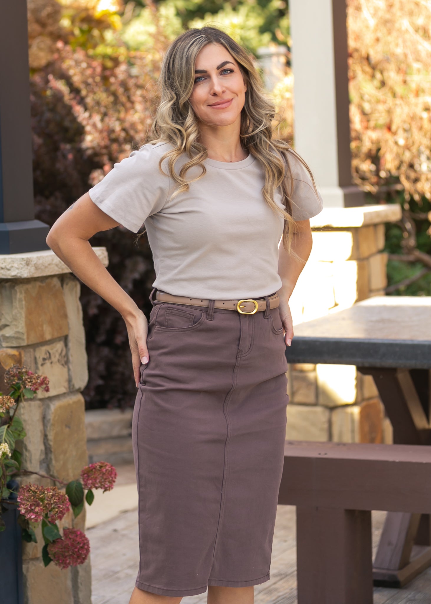 Inherit Co. Essential Sand Flutter Sleeve Top — color detail