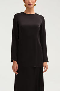 Essential Satin Top - Black Clothing Veiled 